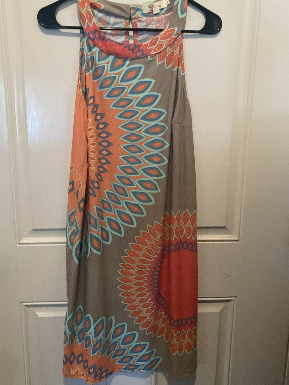 Pre-Owned Aryeh Beige Size Large Knee Length Sleeveless Dress